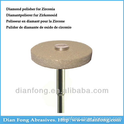 DR03 HP Shank Wheel Diamond Impregnated Synthetic Resin Heatless Polisher For Zirconia Dental Polish